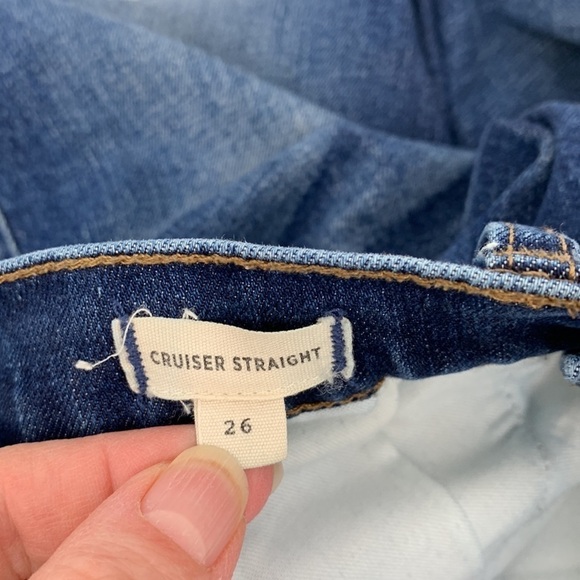 Madewell Cruiser straight leg jeans denim dark wash whiskering women 26 - Picture 6 of 6